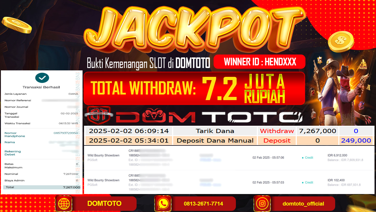 JACKPOT SLOT WILD BOUNTY SHOWDOWN 2 FEBRUARI 2025